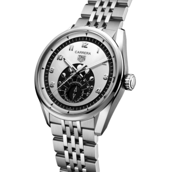 TAG Heuer Carrera Astronomer 39mm Mens Watch Silver
