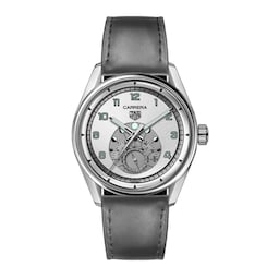 17382218 - Carrera Astronomer 39mm Mens Watch Silver Calfskin Strap