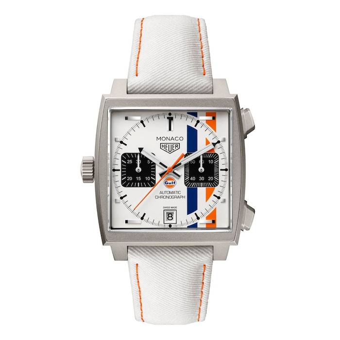 TAG Heuer Monaco Chronograph X Gulf 39mm Limited Edition Mens Watch White