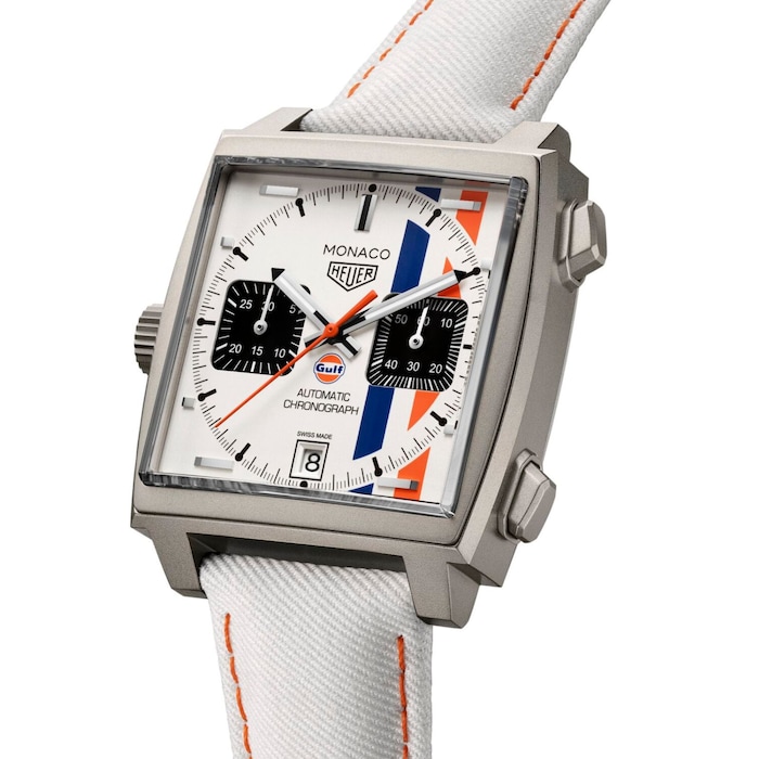 TAG Heuer Monaco Chronograph X Gulf 39mm Limited Edition Mens Watch White