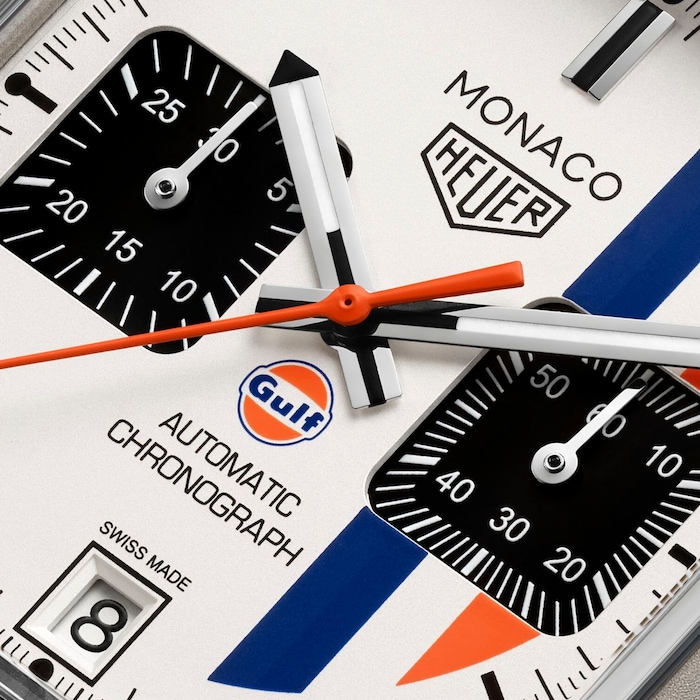 TAG Heuer Monaco Chronograph X Gulf 39mm Limited Edition Mens Watch White