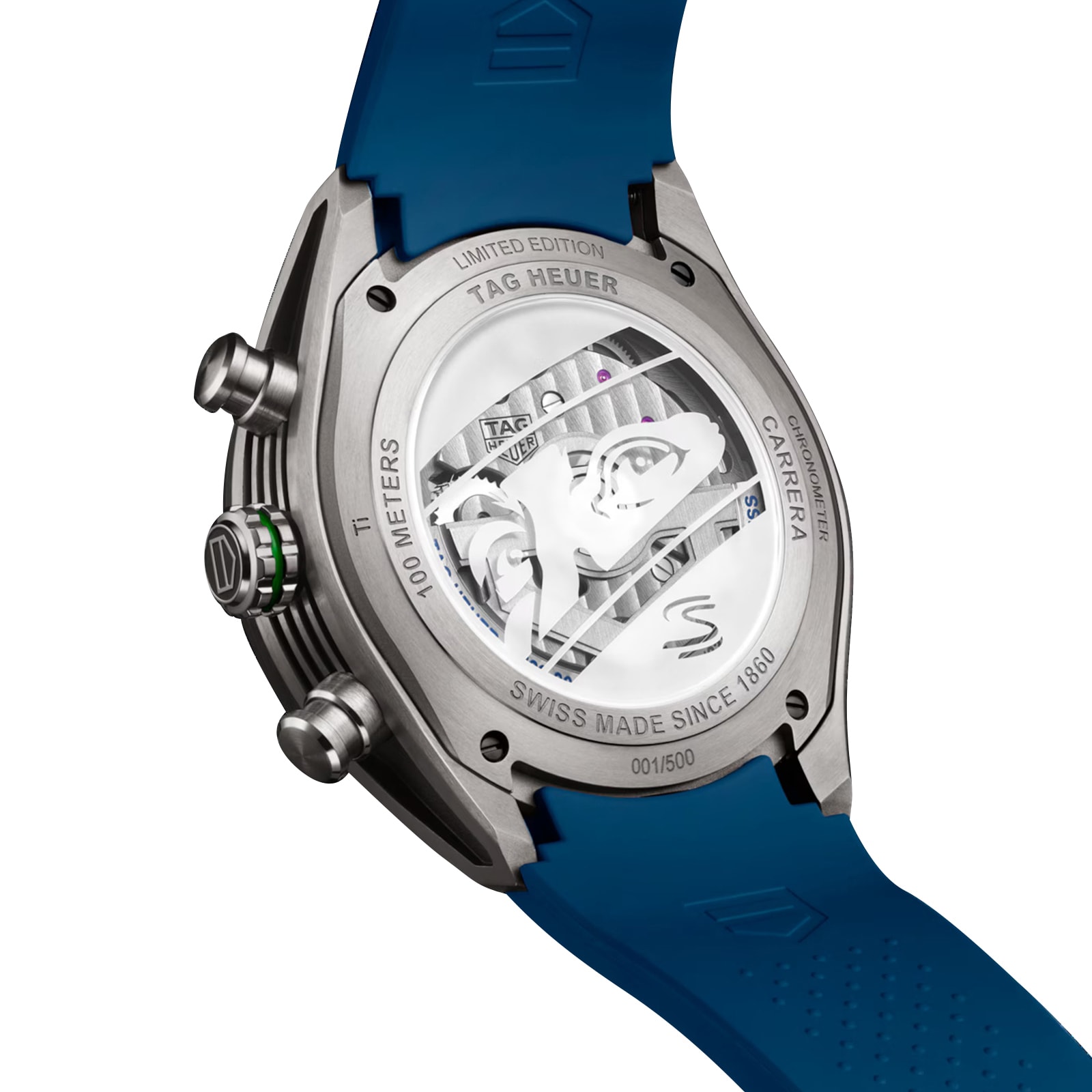 TAG Heuer Carerra Chronograph Tourbillon Extreme Sport X Senna 44mm Limited Editon Mens Watch Blue