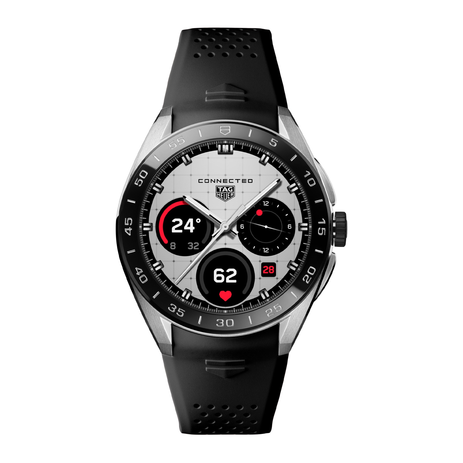 TAG Heuer Connected Calibre E5 45mm Mens Watch Black Rubber Strap