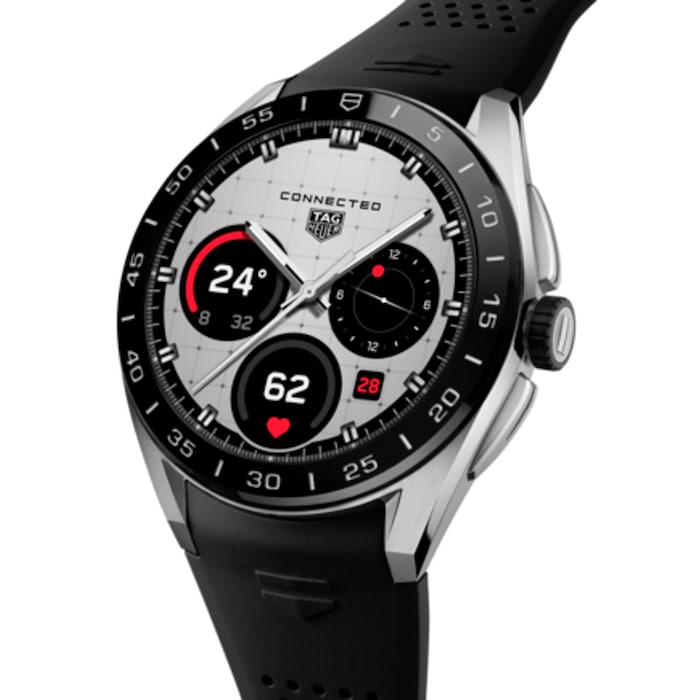 TAG Heuer Connected Calibre E5 45mm Mens Watch Black Rubber Strap