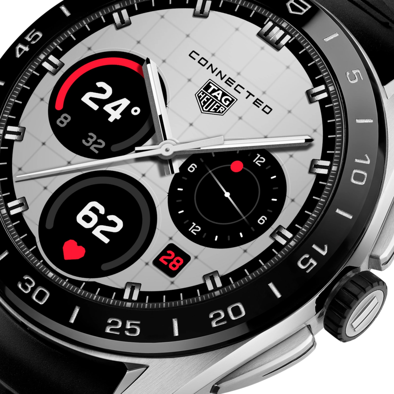 TAG Heuer Connected Calibre E5 45mm Mens Watch Black Rubber Strap