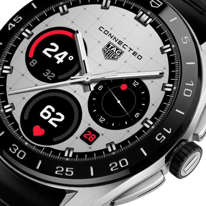 TAG Heuer Connected Calibre E5 45mm Mens Watch Black Rubber Strap