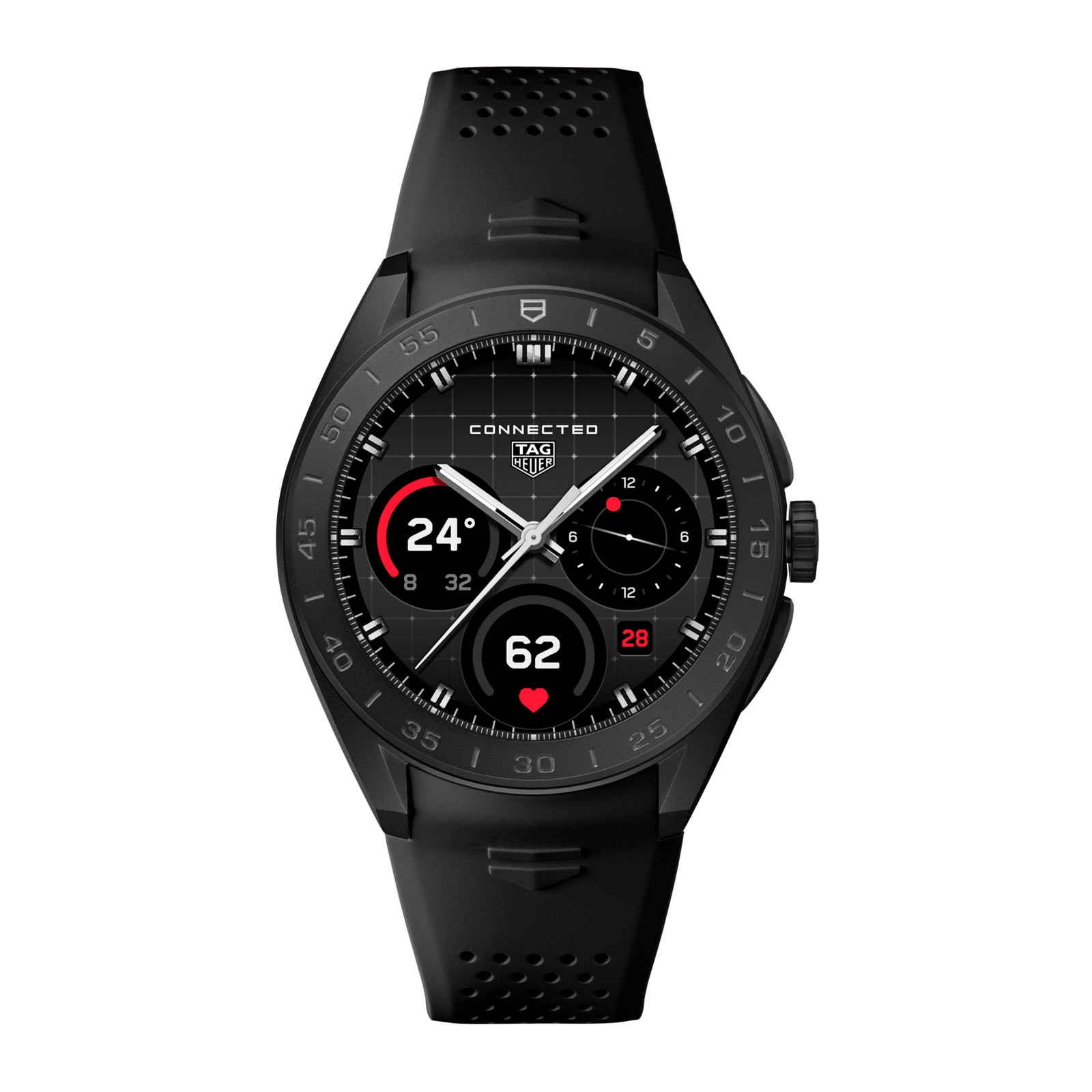 TAG Heuer Connected Calibre E5 45mm Mens Watch Titanium Black Rubber Strap TAG Heuer Connected Calibre E5 45mm Mens Watch Titanium Black Rubber Strap