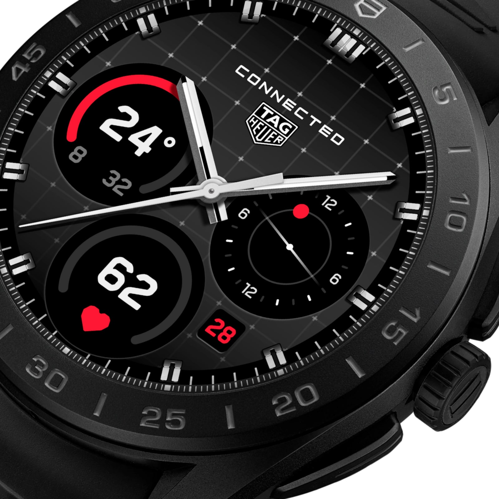 TAG Heuer Connected Calibre E5 45mm Mens Watch Titanium Black Rubber Strap