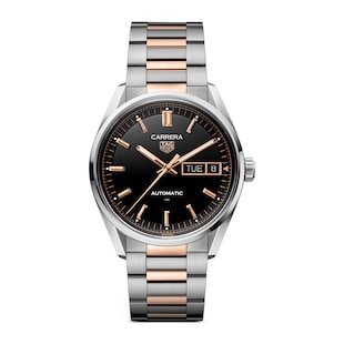 TAG Heuer Carrera Day-Date 41mm Mens Watch Black Rose Gold