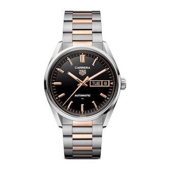 TAG Heuer Carrera Day-Date 41mm Mens Watch Black Rose Gold TAG Heuer Carrera Day-Date 41mm Mens Watch Black Rose Gold