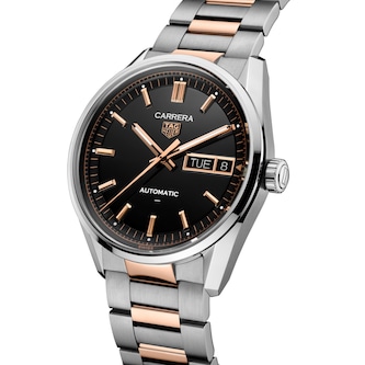 TAG Heuer Carrera Day-Date 41mm Mens Watch Black Rose Gold TAG Heuer Carrera Day-Date 41mm Mens Watch Black Rose Gold