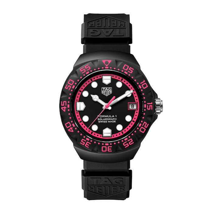 TAG Heuer Formula 1 Solargraph Limited Edition 38mm Mens Watch Black Pink