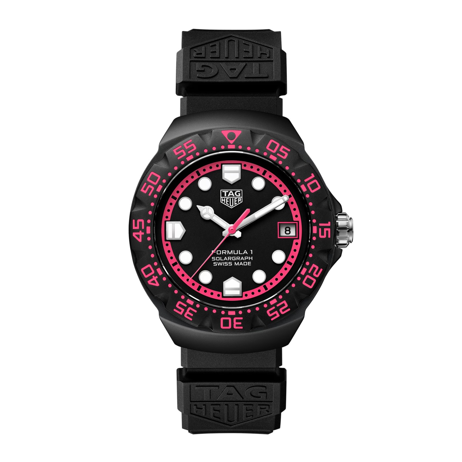 TAG Heuer Formula 1 Solargraph Limited Edition 38mm Mens Watch Black Pink