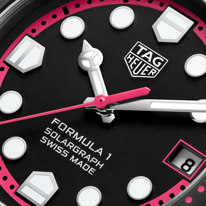 TAG Heuer Formula 1 Solargraph Limited Edition 38mm Mens Watch Black Pink