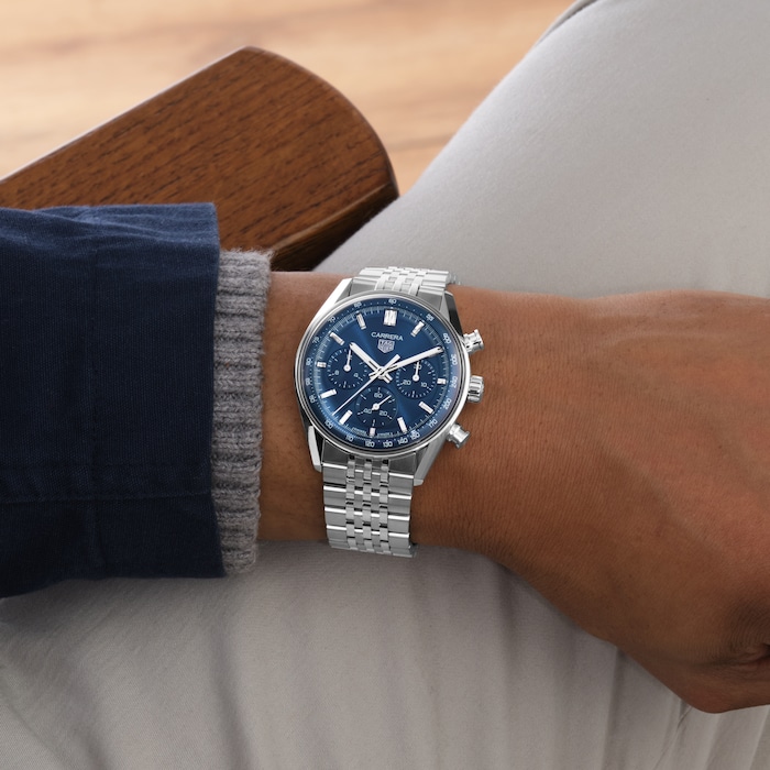 TAG Heuer Carrera Chronograph 41mm Mens Watch Blue