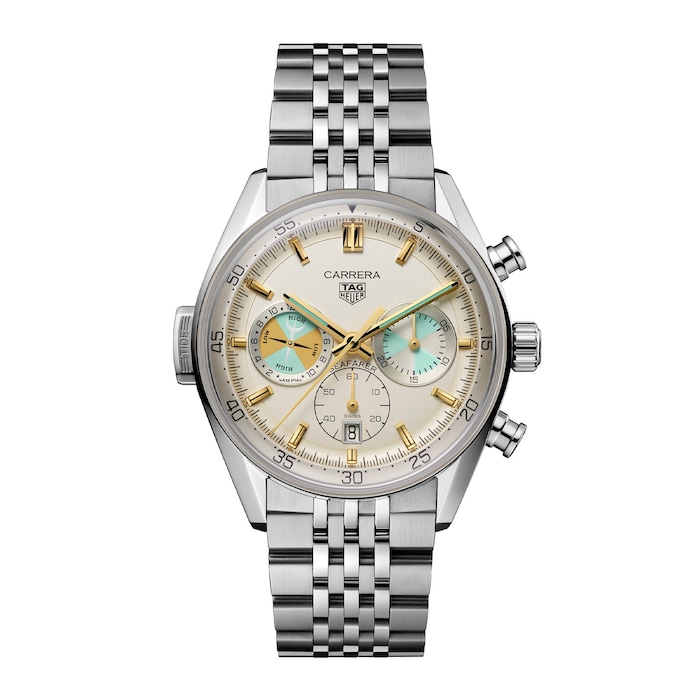 TAG Heuer Carrera Chronograph Seafarer 42mm Mens Watch Beige