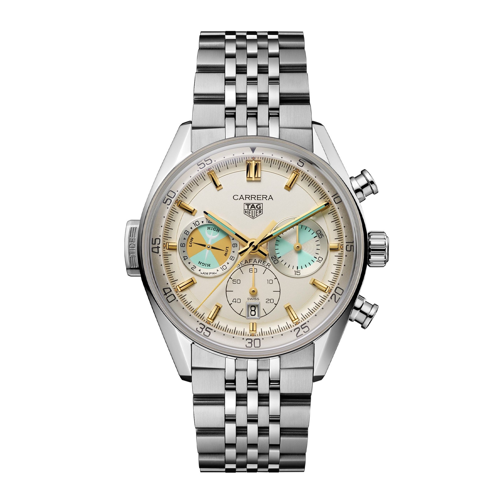 TAG Heuer Carrera Chronograph Seafarer 42mm Mens Watch Beige