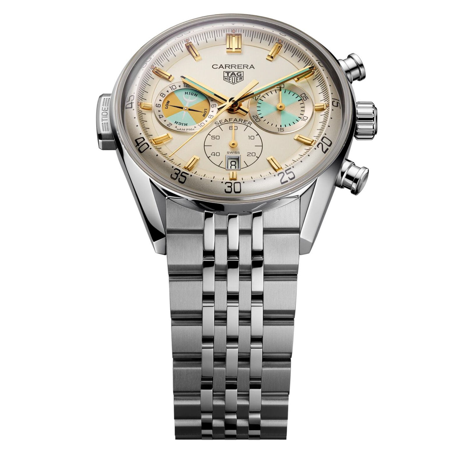 TAG Heuer Carrera Chronograph Seafarer 42mm Mens Watch Beige TAG Heuer Carrera Chronograph Seafarer 42mm Mens Watch Beige