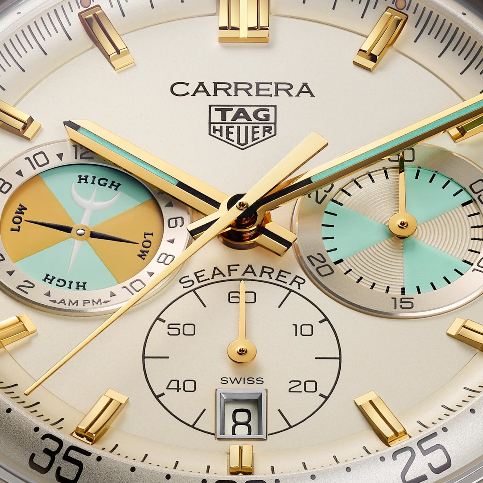 TAG Heuer Carrera Chronograph Seafarer 42mm Mens Watch Beige TAG Heuer Carrera Chronograph Seafarer 42mm Mens Watch Beige