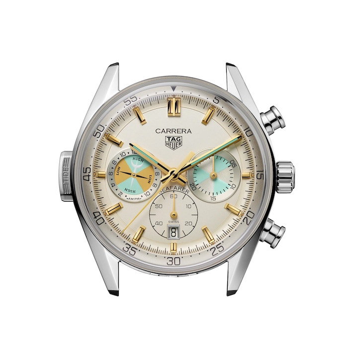 TAG Heuer Carrera Chronograph Seafarer 42mm Mens Watch Beige