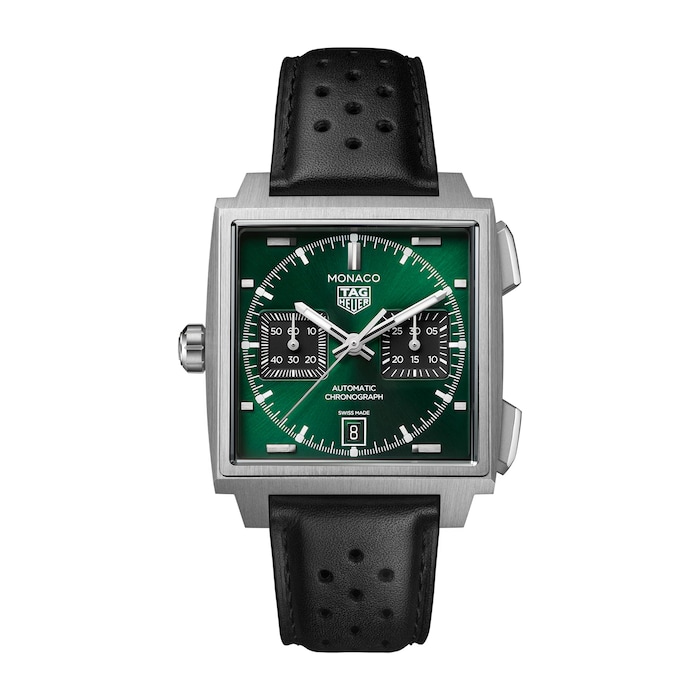 TAG Heuer Monaco Chronograph 39mm Titanium Mens Watch Green