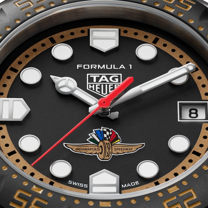 TAG Heuer Formula 1 Solargraph X Indy 500 Limited Edition 38mm Mens Watch Black