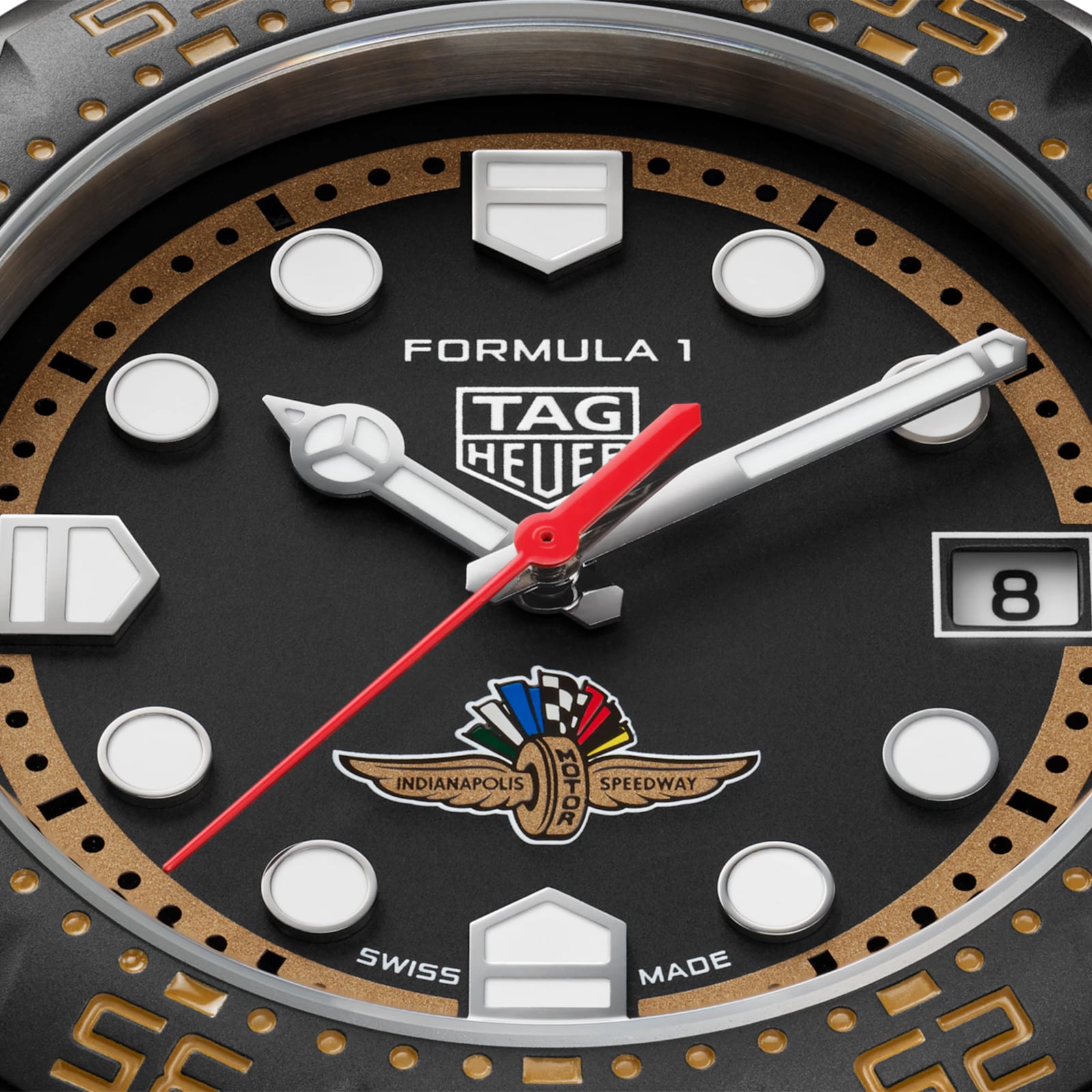 TAG Heuer Formula 1 Solargraph X Indy 500 Limited Edition 38mm Mens Watch Black