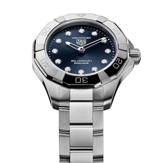 TAG Heuer Aquaracer Professional 100 Solargraph 28mm Ladies Watch Blue