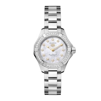 TAG Heuer Aquaracer Professional 100 Solargraph 28mm Ladies Watch White Mother Of Pearl TAG Heuer Aquaracer Professional 100 Solargraph 28mm Ladies Watch White Mother Of Pearl