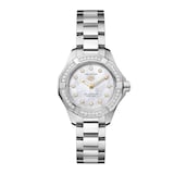 TAG Heuer Aquaracer Professional 100 Solargraph 28mm Ladies Watch White Mother Of Pearl