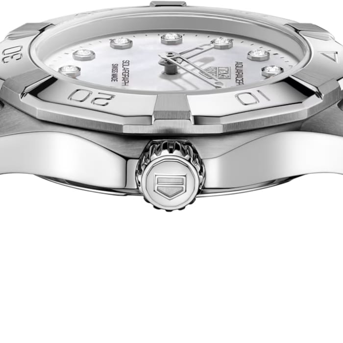 TAG Heuer Aquaracer Professional 100 Solargraph 28mm Ladies Watch White Mother Of Pearl