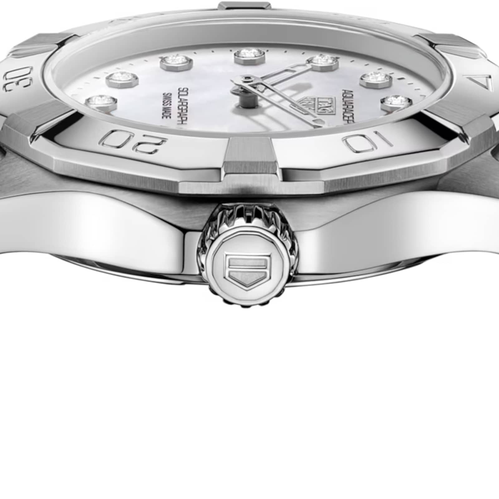 TAG Heuer Aquaracer Professional 100 Solargraph 28mm Ladies Watch White Mother Of Pearl