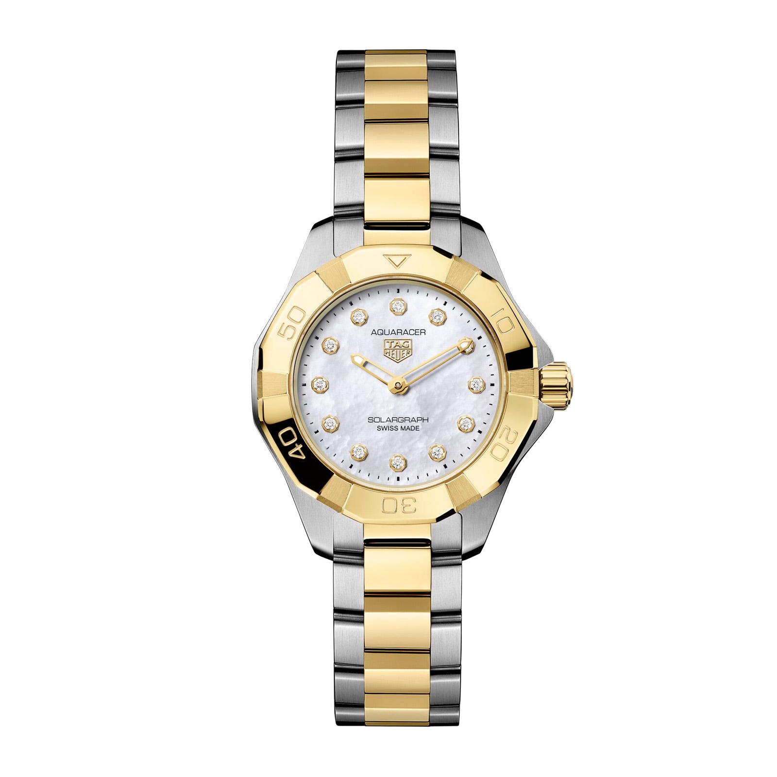 TAG Heuer Aquaracer Professional 100 28mm Ladies Watch 18k Yellow Gold