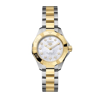 TAG Heuer Aquaracer Professional 100 28mm Ladies Watch 18k Yellow Gold TAG Heuer Aquaracer Professional 100 28mm Ladies Watch 18k Yellow Gold