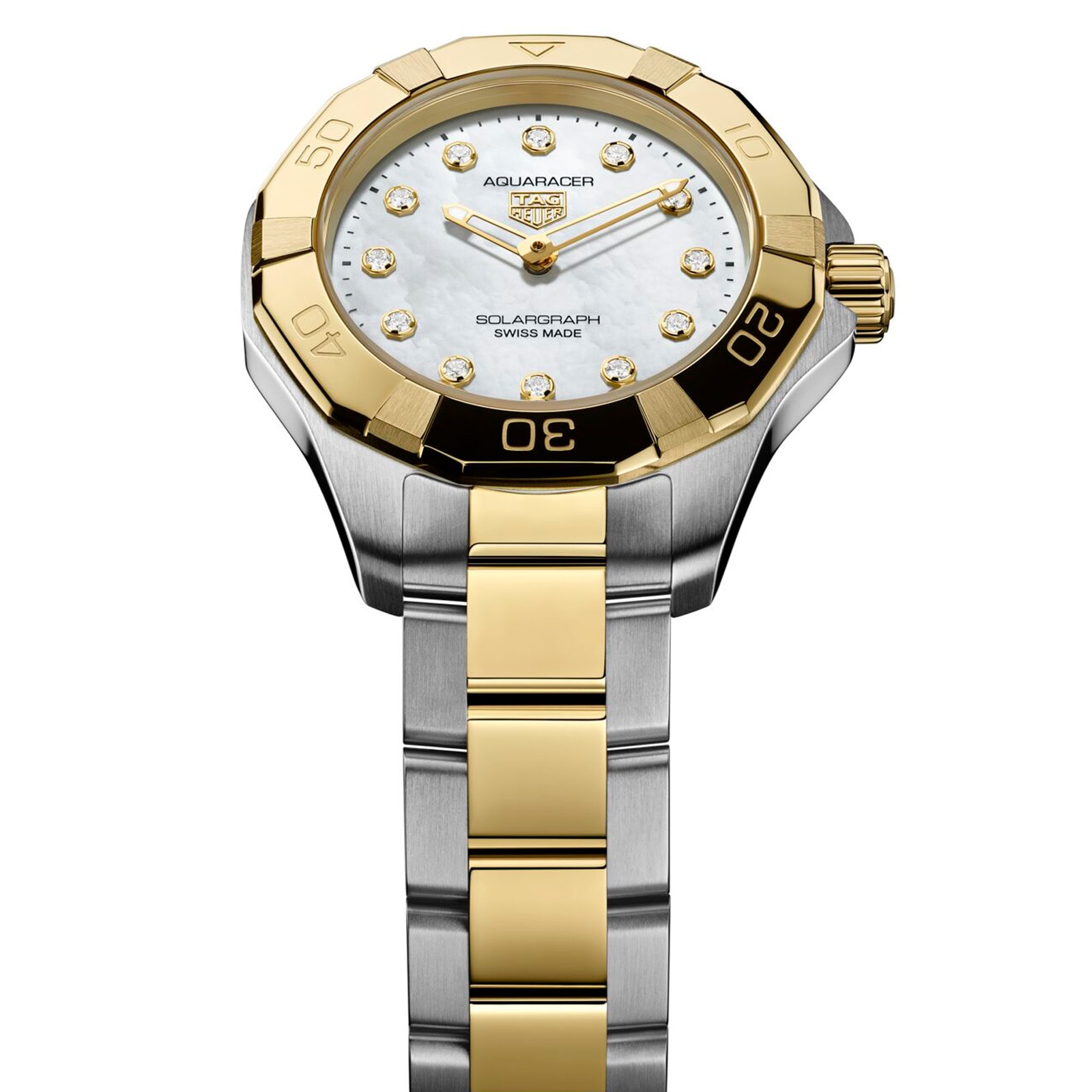 TAG Heuer Aquaracer Professional 100 28mm Ladies Watch 18k Yellow Gold