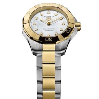 TAG Heuer Aquaracer Professional 100 28mm Ladies Watch 18k Yellow Gold TAG Heuer Aquaracer Professional 100 28mm Ladies Watch 18k Yellow Gold
