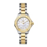 TAG Heuer Aquaracer Professional 100 Solargraph 28mm Ladies Watch 18k Yellow Gold