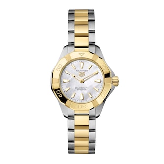 TAG Heuer Aquaracer Professional 100 Solargraph 28mm Ladies Watch 18k Yellow Gold TAG Heuer Aquaracer Professional 100 Solargraph 28mm Ladies Watch 18k Yellow Gold