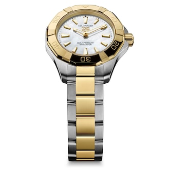 TAG Heuer Aquaracer Professional 100 Solargraph 28mm Ladies Watch 18k Yellow Gold TAG Heuer Aquaracer Professional 100 Solargraph 28mm Ladies Watch 18k Yellow Gold