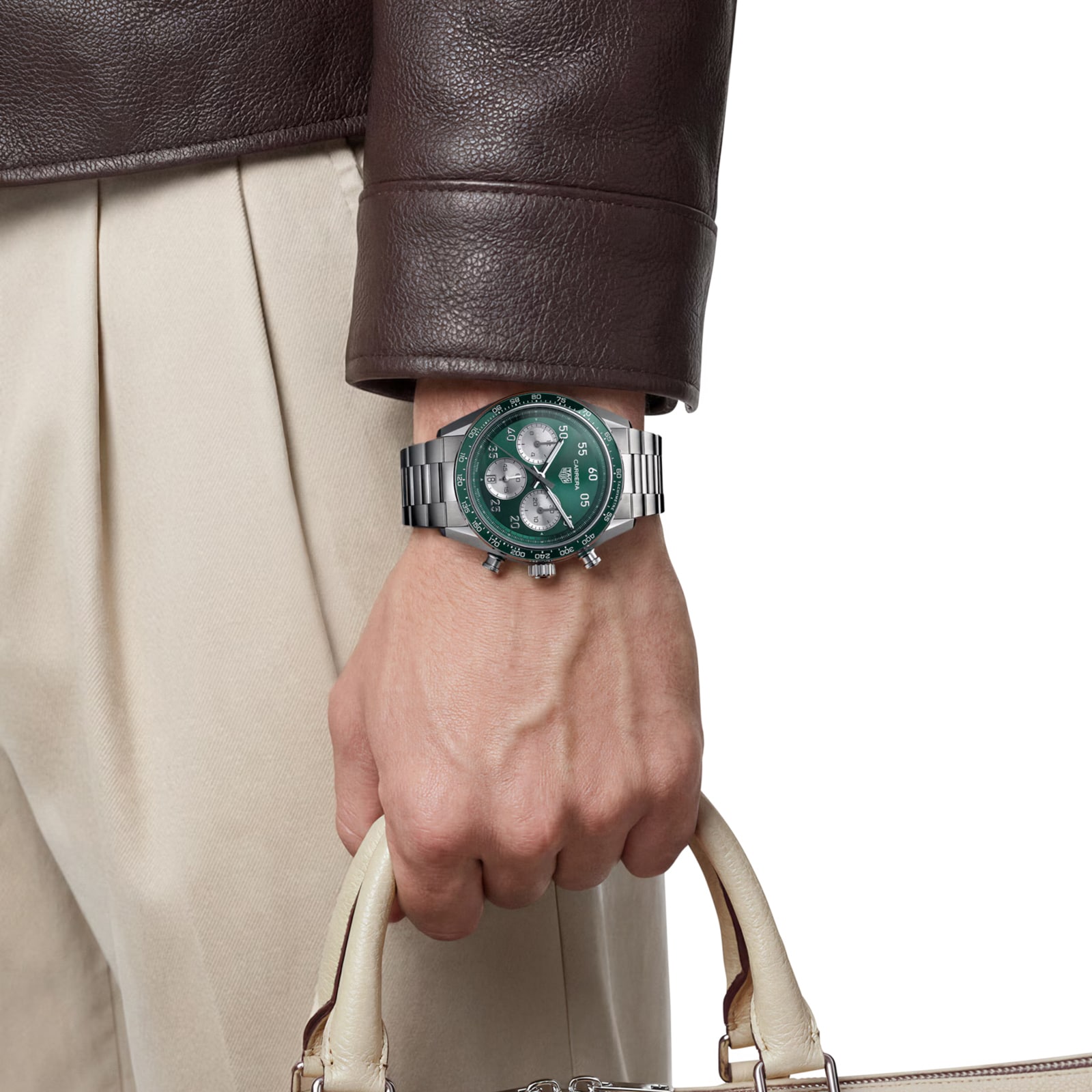 TAG Heuer Carrera Chronograph Sport Automatic 42mm Mens Watch Green