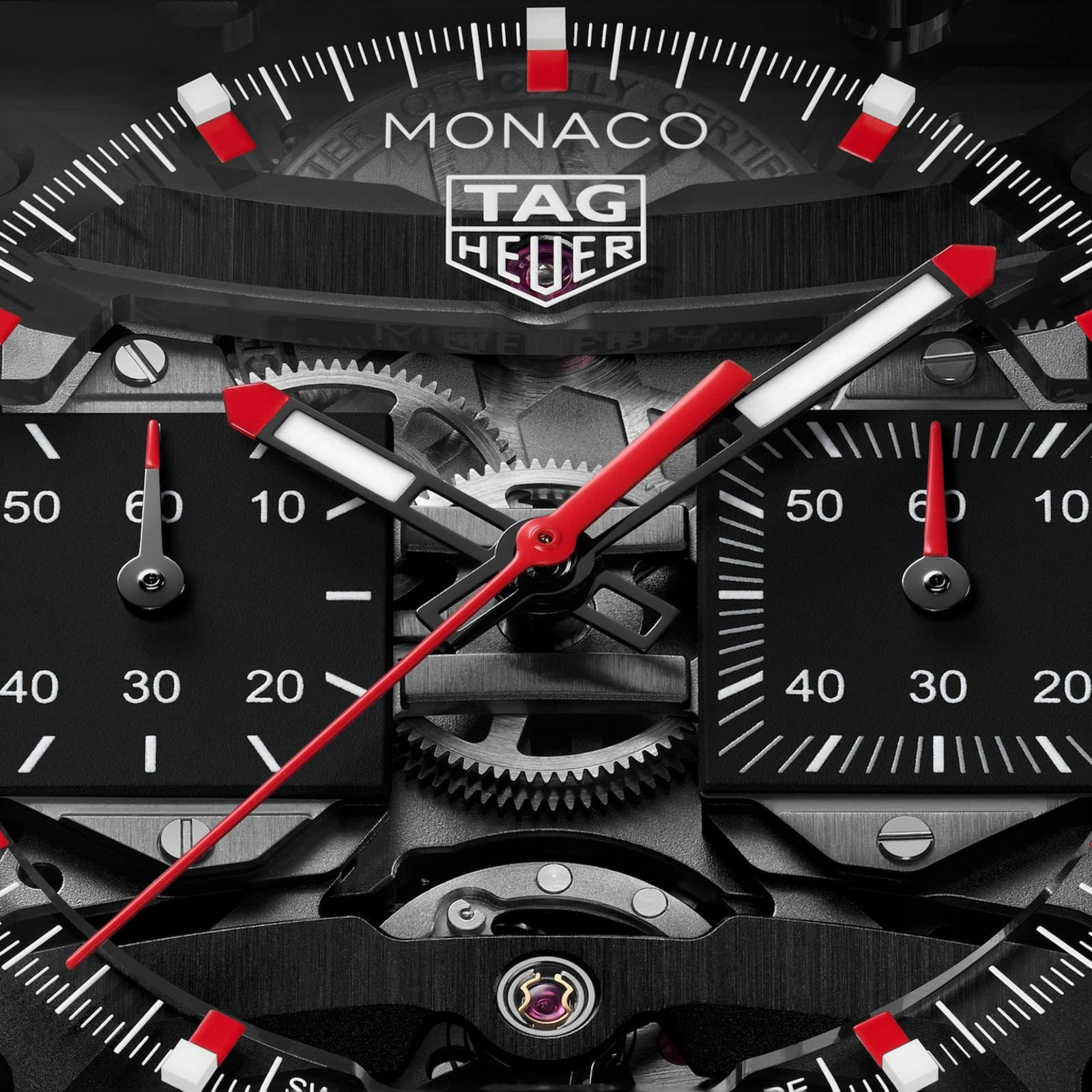 TAG Heuer Monaco Evergraph 40mm Mens Watch Black TAG Heuer Monaco Evergraph 40mm Mens Watch Black
