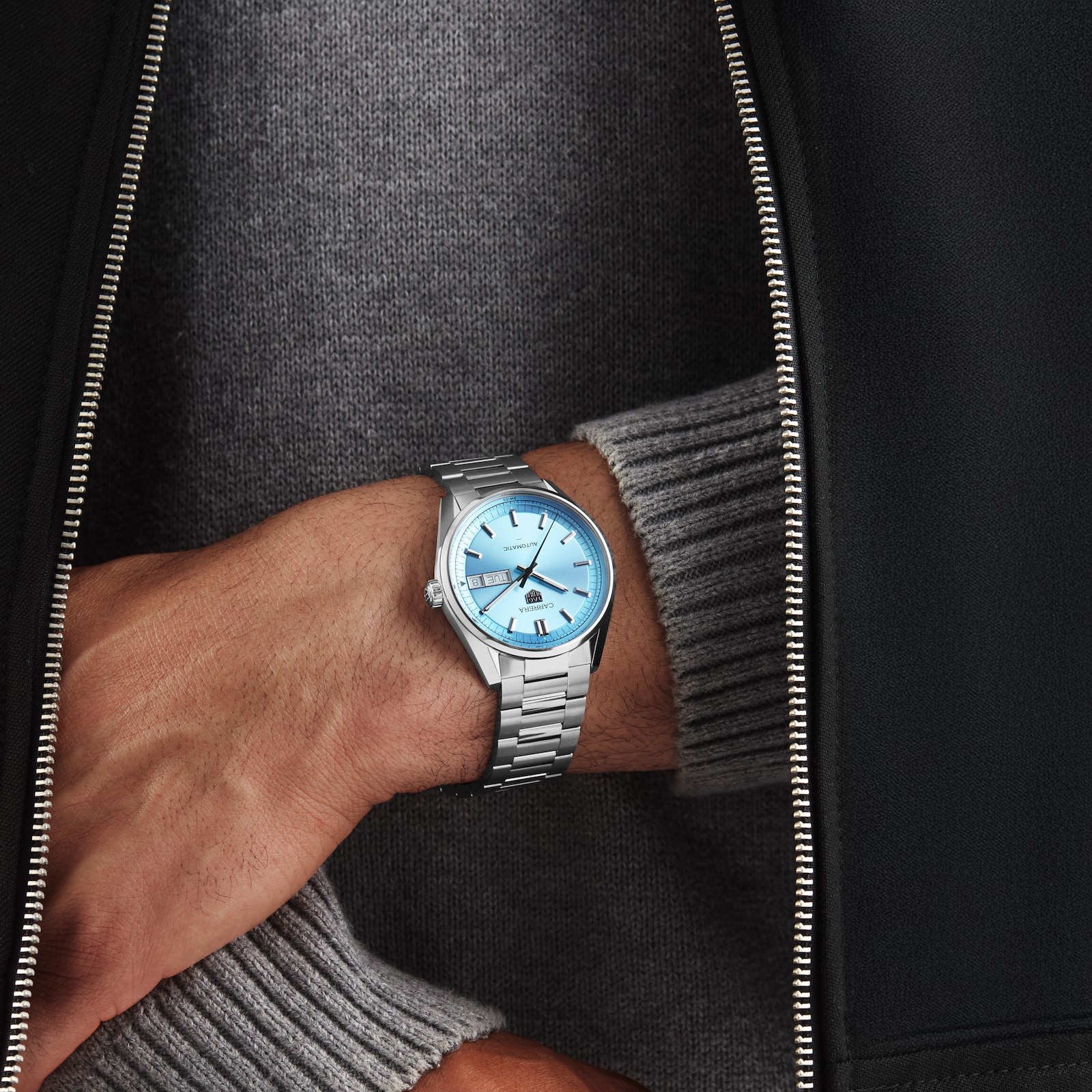 TAG Heuer Carrera 41mm Ice Blue Dial Mens Limited Edition Watch Exclusive to The Watches of Switzerland Group