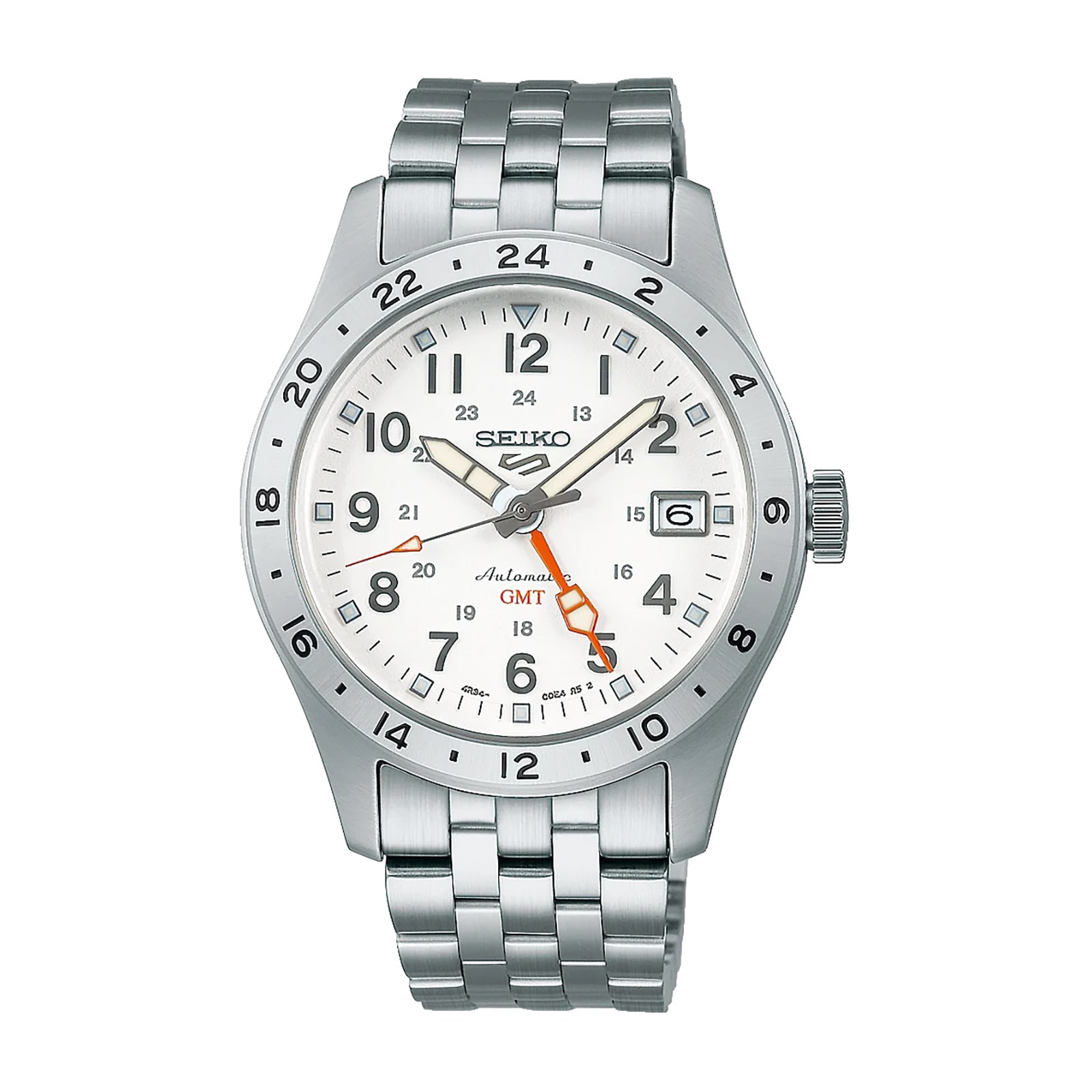 Seiko 5 Sports ‘Overwhite’ Field GMT 39.5mm Mens Watch White Seiko 5 Sports ‘Overwhite’ Field GMT 39.5mm Mens Watch White