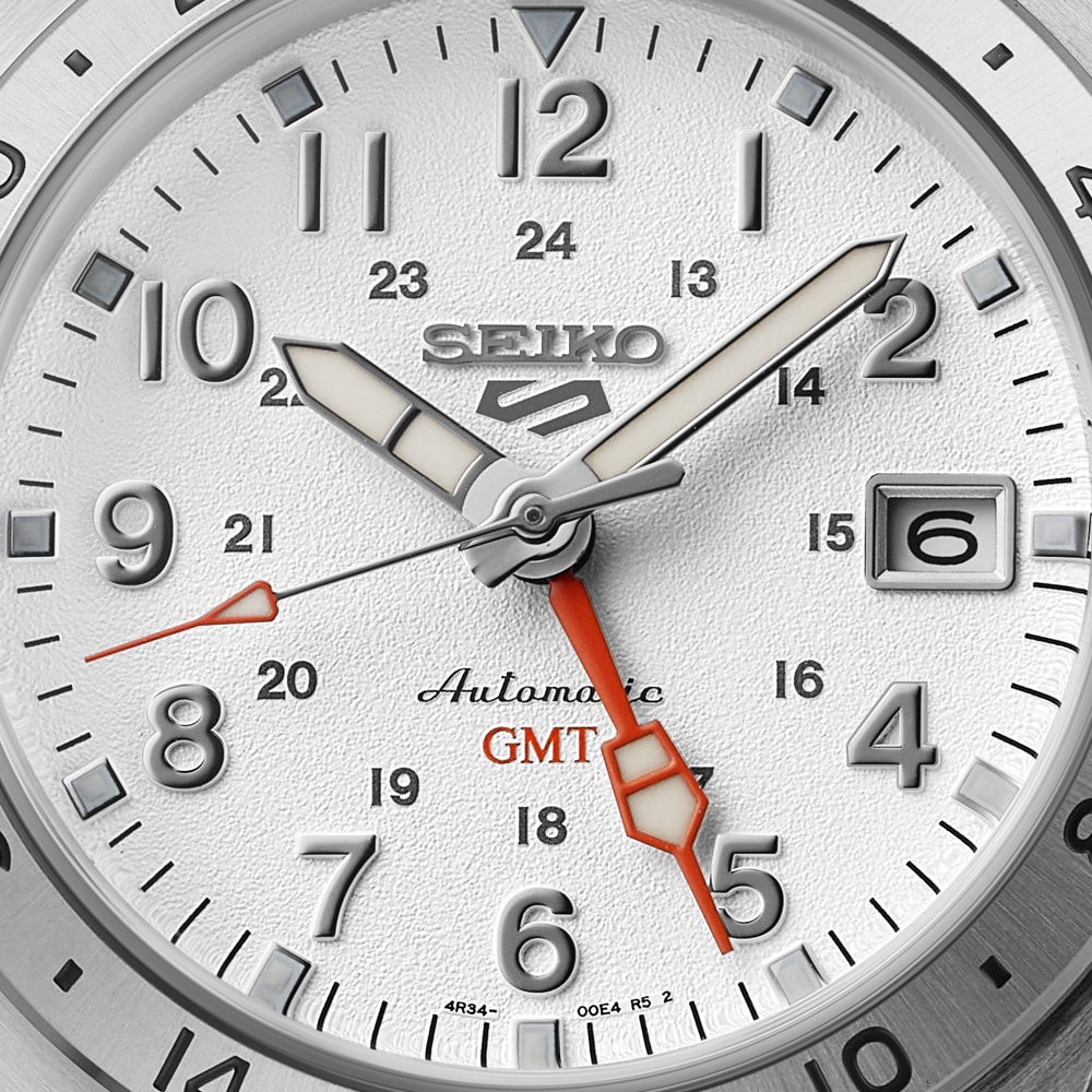 Seiko 5 Sports ‘Overwhite’ Field GMT 39.5mm Mens Watch White Seiko 5 Sports ‘Overwhite’ Field GMT 39.5mm Mens Watch White