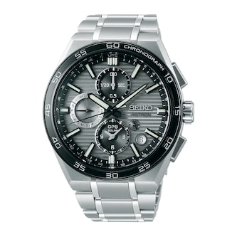 Seiko Astron GPS Solar Dual-Time Chronograph 44mm Mens Watch Silver Seiko Astron GPS Solar Dual-Time Chronograph 44mm Mens Watch Silver