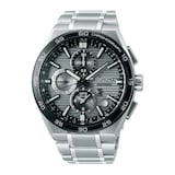 Seiko Astron GPS Solar Dual-Time Chronograph 44mm Mens Watch Silver