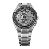 Seiko Astron GPS Solar Dual-Time Chronograph 44mm Mens Watch Silver