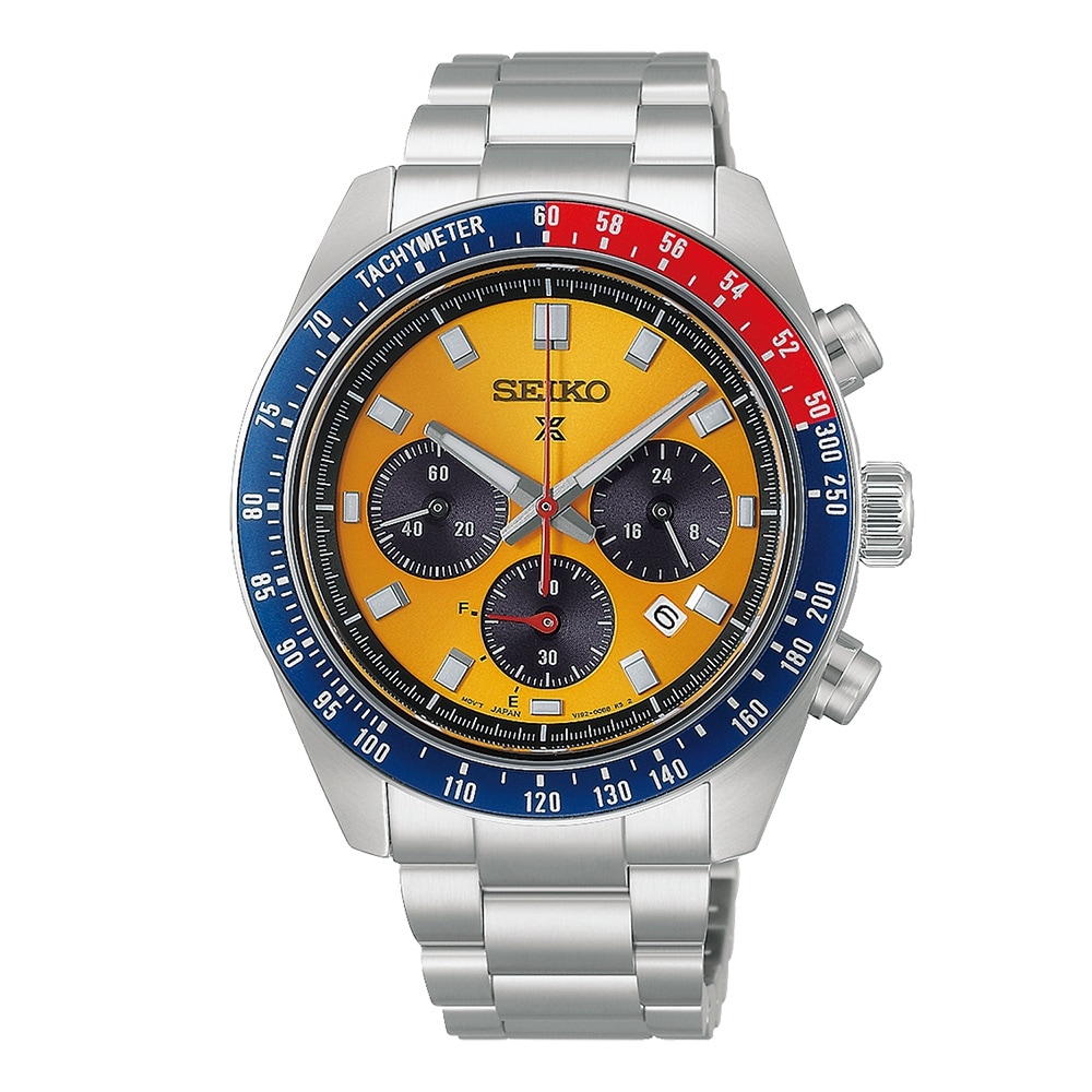 Seiko Prospex Speedtimer ‘Racing’ Solar Chronograph 41.5mm Mens Watch Yellow Seiko Prospex Speedtimer ‘Racing’ Solar Chronograph 41.5mm Mens Watch Yellow