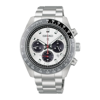 Seiko Prospex Speedtimer “Racing” Solar Chronograph 41.5mm Mens Watch Silver Seiko Prospex Speedtimer “Racing” Solar Chronograph 41.5mm Mens Watch Silver