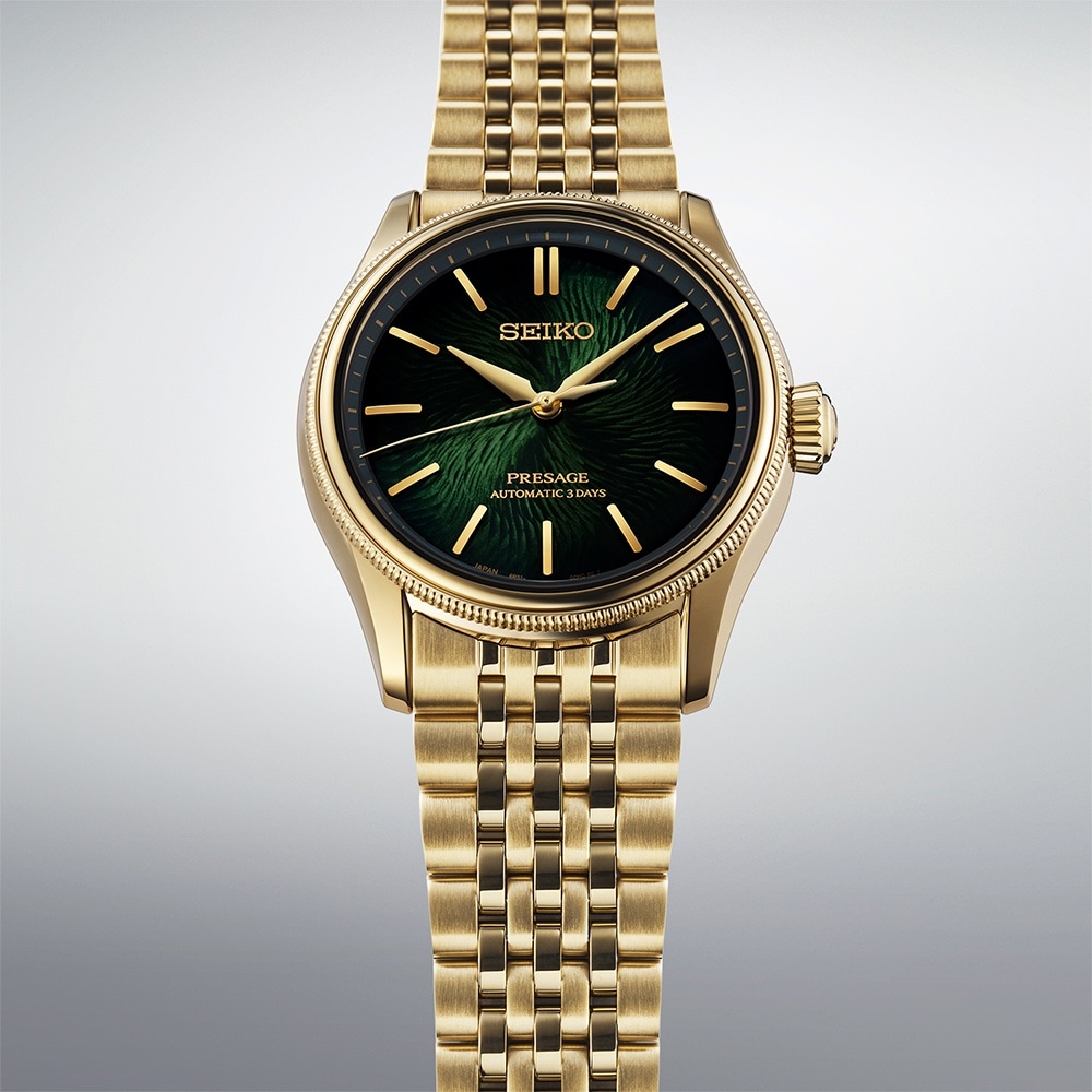 Seiko Presage Presage Classic Series x Tradman’s Bonsai Limited Edition 38mm Mens Watch in Matsuba-iro green Seiko Presage Presage Classic Series x Tradman’s Bonsai Limited Edition 38mm Mens Watch in Matsuba-iro green